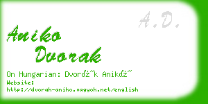 aniko dvorak business card